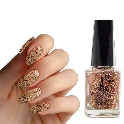 Rose Gold Glitter - Vivien Kondor Argan Care Nail Polish image 1
