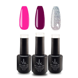 Vivien Kondor Gel Polish Trio (Flamenco + Raspberry Jam + Silver ice) image 0