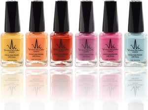 Set of 6 Henna Infused Permeable Nail Polish | Wudhu and Vegan - Summer image