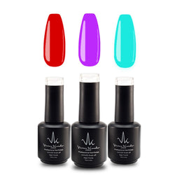 Vivien Kondor Gel Polish Trio (Blood Red + Purple Violet + Aquarium) (3x15ml) | Vegan friendly & Cruelty Free image 0