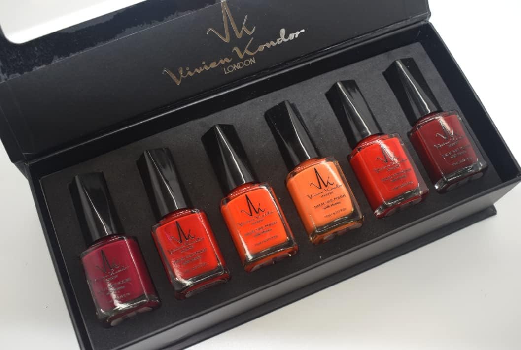 Set of 6 Henna Infused Permeable Nail Polish | Wudhu and Vegan image 2