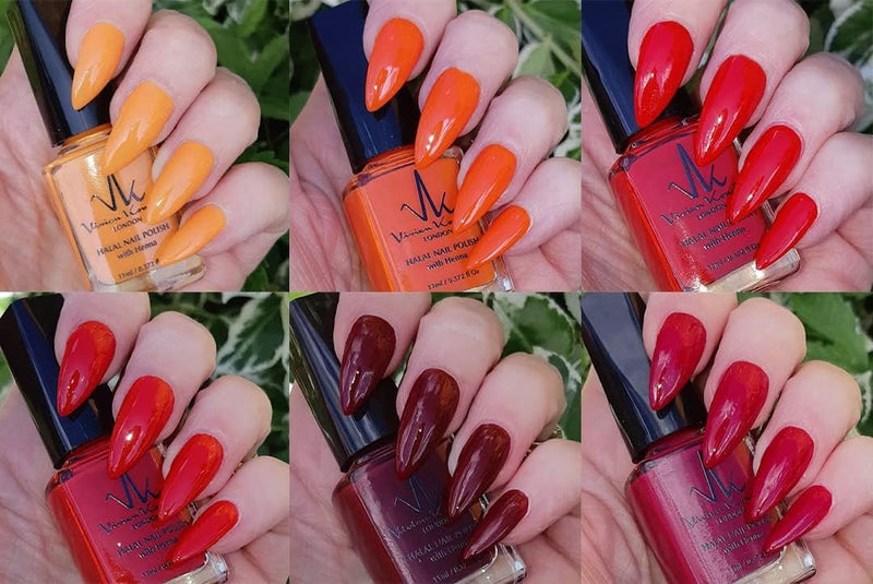Set of 6 Henna Infused Permeable Nail Polish | Wudhu and Vegan image 4