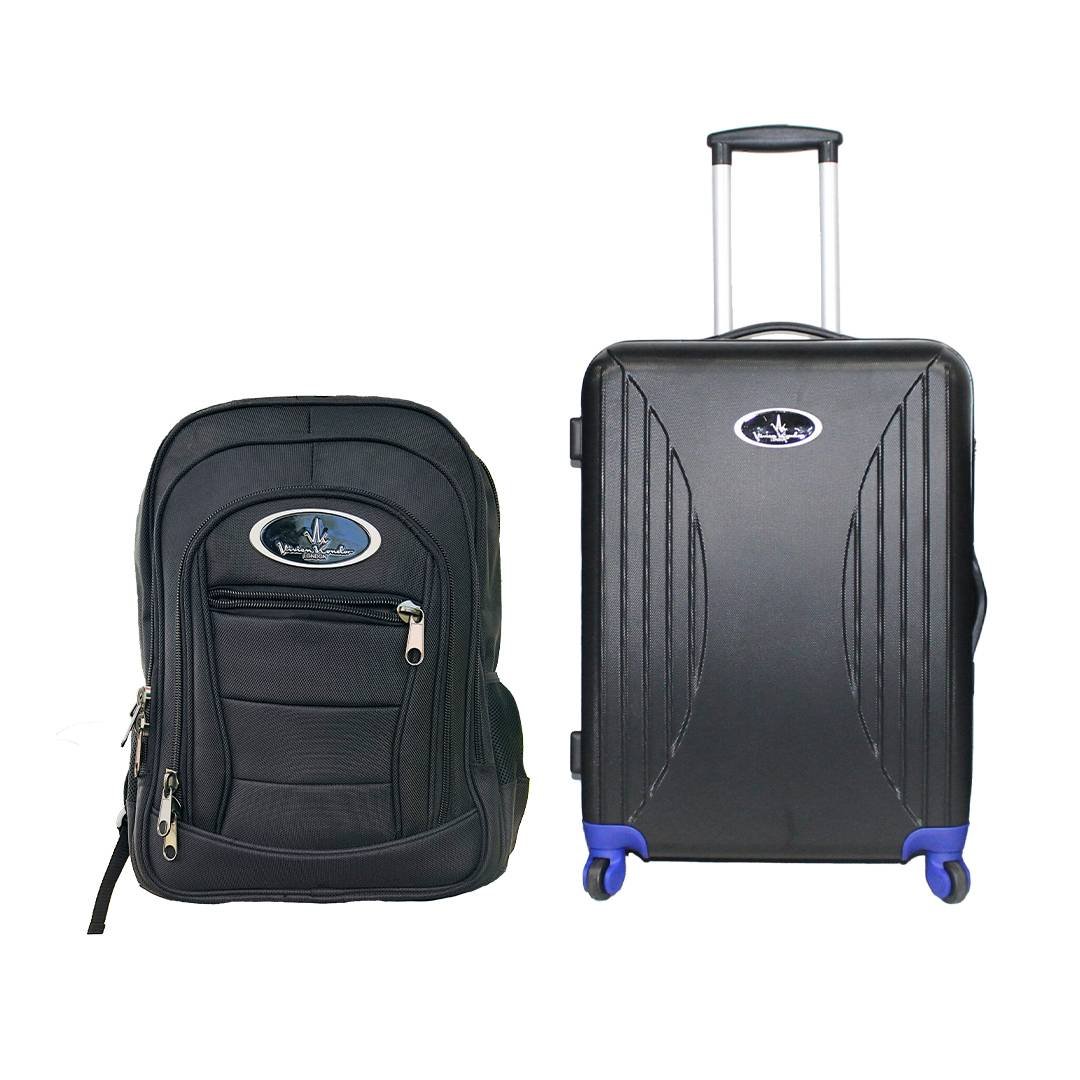 VK Travel Smart Black Rucksack Bag + Medium Suitcase (Combo of 2) image 0