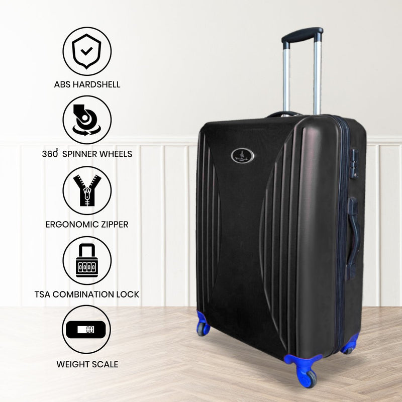 VK Travel Smart Black Hardshell Luggage Bags (Power Bank + Rucksack +Small + Med + Large Suitcase) image 8