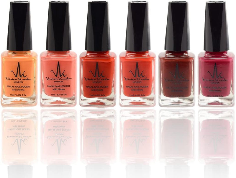 Set of 6 Henna Infused Permeable Nail Polish | Wudhu and Vegan image 3
