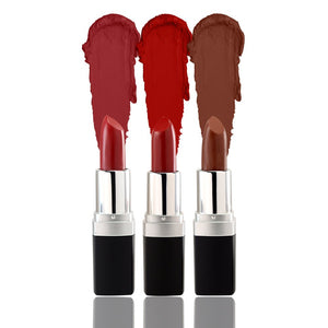 (Cranberry, Frosted Toast, Cocoa) Vivien Kondor Lipstick Trio | Halal & Vegan Friendly | Long lasting image 0