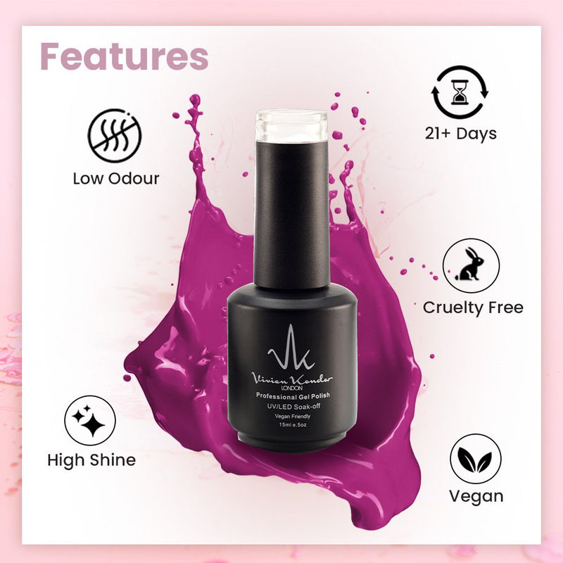 Hot Pink - Vivien Kondor Professional Gel Nail Polish image 1