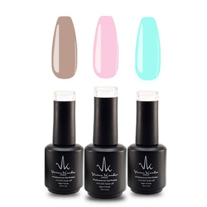 Vivien Kondor Gel Polish Trio (Taupe + Pastel Pink + Blue Mountain)(3x15ml) | Vegan friendly & Cruelty Free image 0