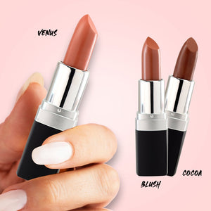 (Blush, Venus, Cocoa) Vivien Kondor Lipstick Trio | Halal & Vegan Friendly | Long lasting image 1