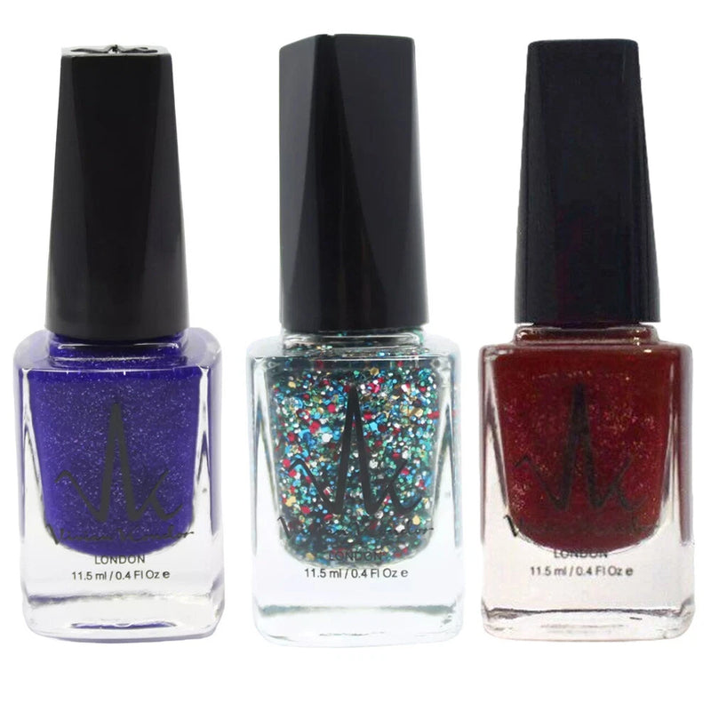 Hexagon Glitter + Blue Berry +Vividly Red