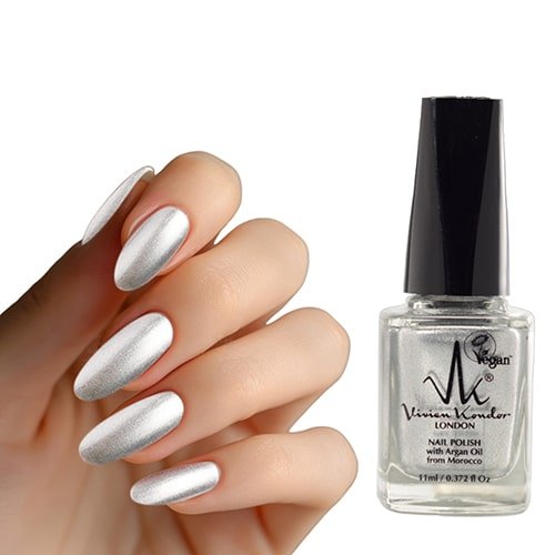 Metallic Silver - Vivien Kondor Argan Care Nail Polish image 1