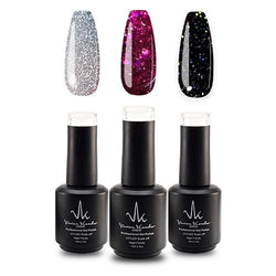 Vivien Kondor Gel Polish Trio (Midnight Mist + Silver Ice +Pink Dust) 3x15ml | Vegan friendly & Cruelty Free image 0