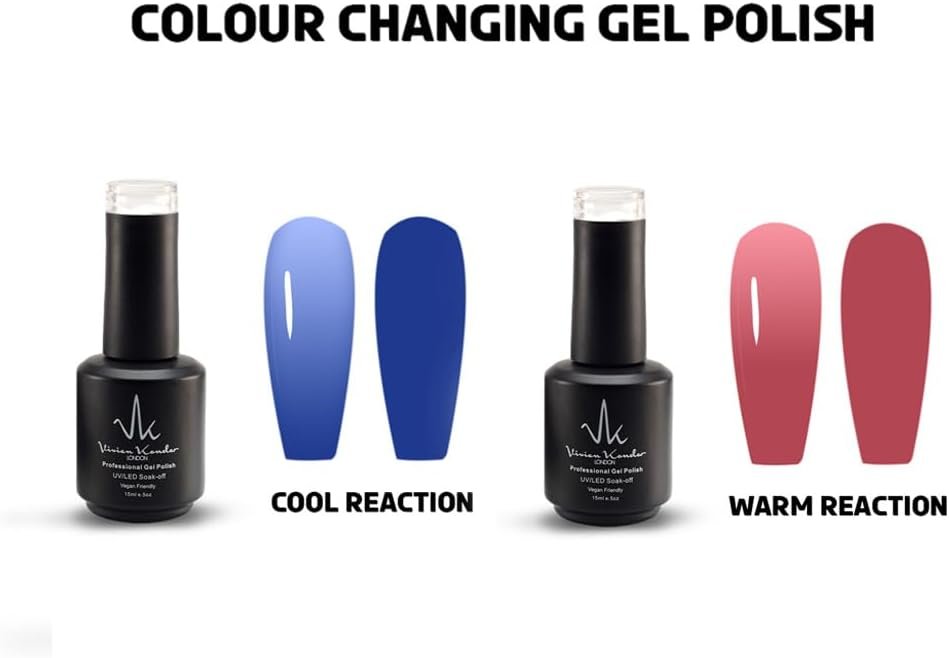 Set Of 2 Colour Changing Gel Polish (Cool + Warm) Reaction | Vegan friendly & Cruelty Free image 4