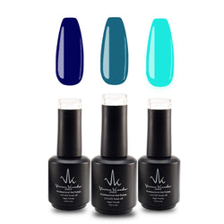 Vivien Kondor Gel Polish Trio (Cobalt Blue + Blue Crush + Aquarium) 3x15ml | Vegan friendly & Cruelty Free image 0