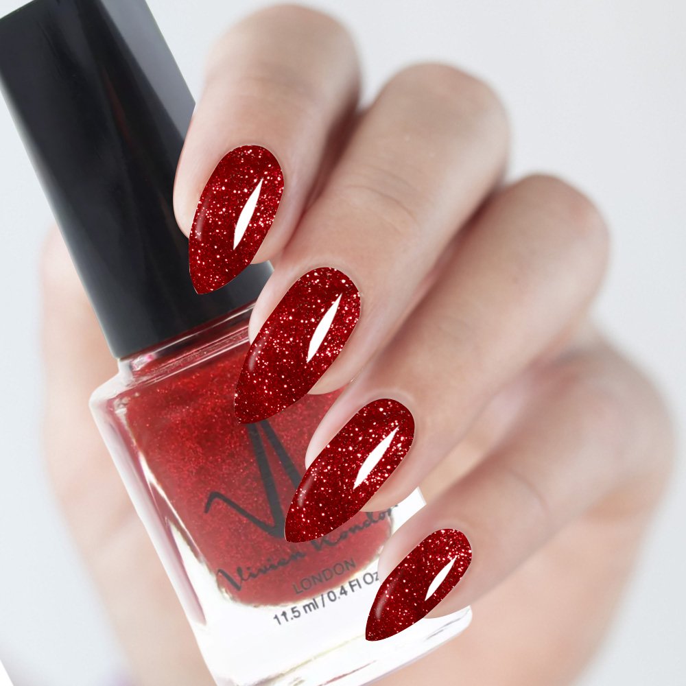 Red Glitter - Vivien Kondor Classic Nail Polish image 1