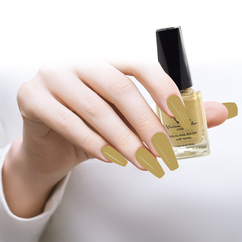 Satin Gold - Vivien Kondor Henna Halal Nail Polish image 1