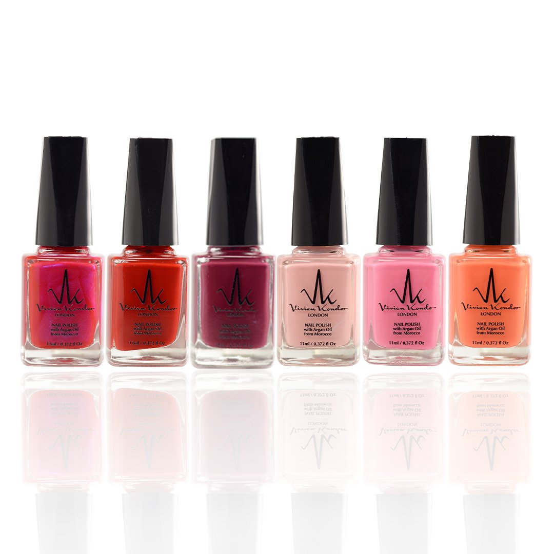 (6 Pack) Vegan Nail Polish Long-Lasting Chip Resistant Shiny Nail polish infused with Argan Oil image 1