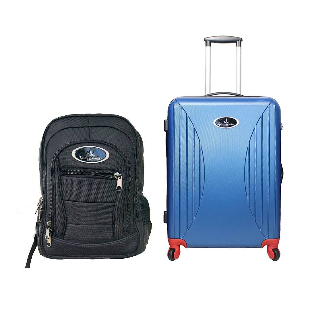 VK Travel Smart Black Rucksack Bag + Cabin Suitcase (Combo of 2) image 0