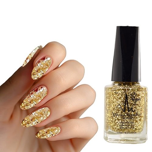 Gold Glitter - Vivien Kondor Argan Care Nail Polish image 1