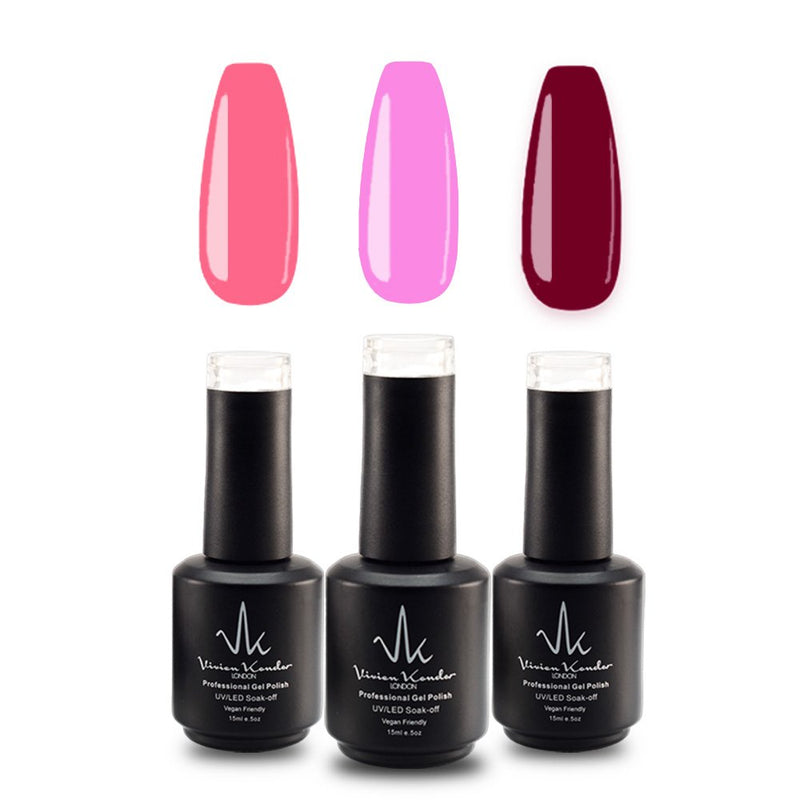 Vivien Kondor Gel Polish Trio ( Hot Pink + Berry Twist + Passionate ) image 0