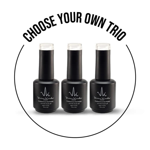 Vivien Kondor Gel Polish Trio 3x15ml | Create your own Trio | High Gloss Finish Manicure| Vegan & Cruelty Free